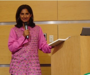 Entrepreneur and author Mallika Chopra presents at a children’s conference hosted by Susan and her team.
