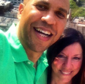 Susan and Senator Cory Booker collaborating on leadership, workforce development, well being & education.